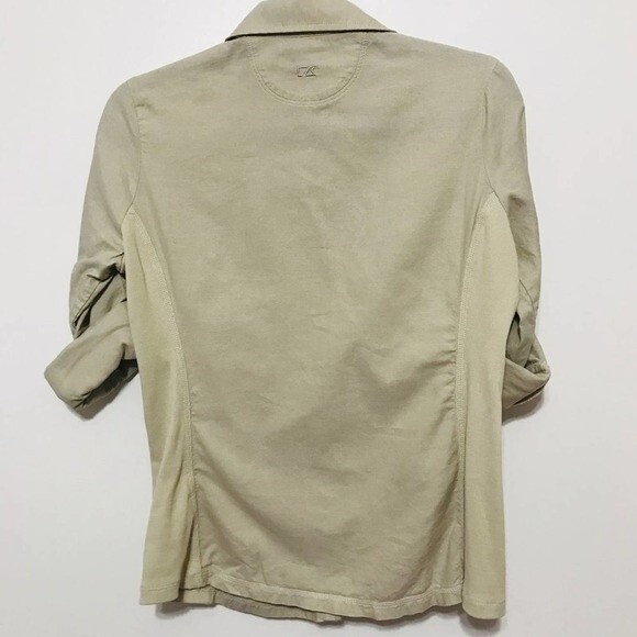 Cutter & Buck beige top  roll up sleeves button  up  collared Top size XS - Picture 2 of 8